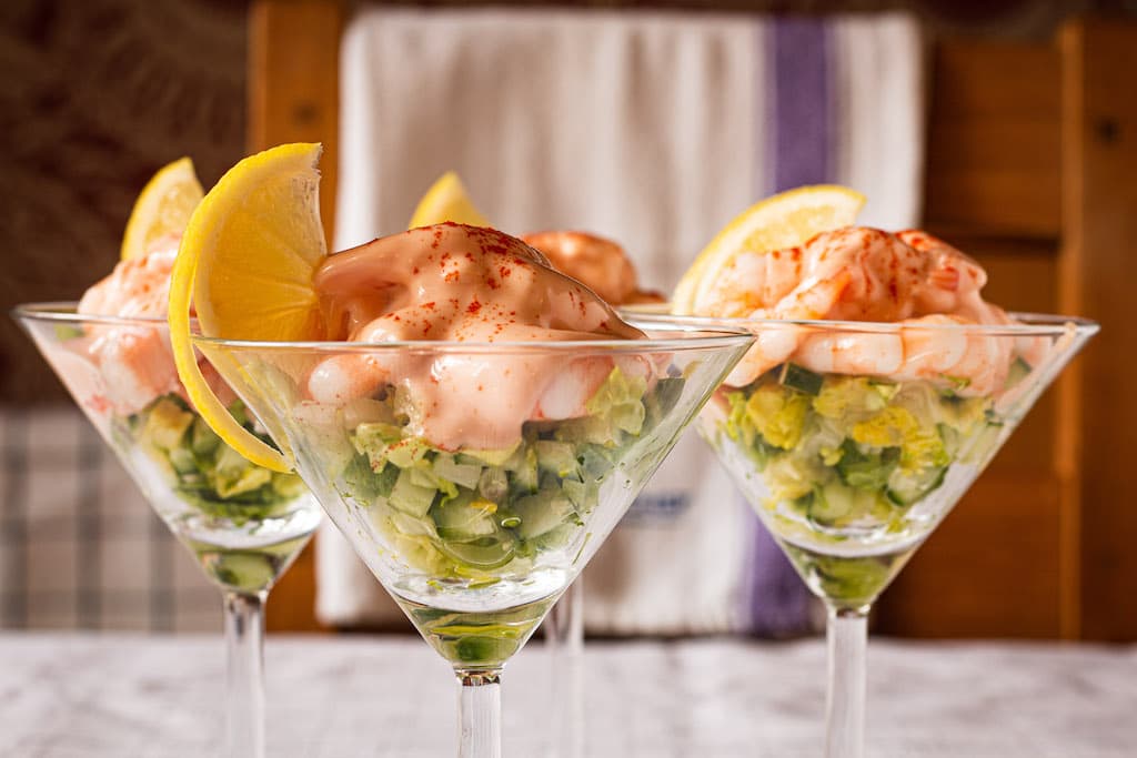 Prawn cocktail in a glass