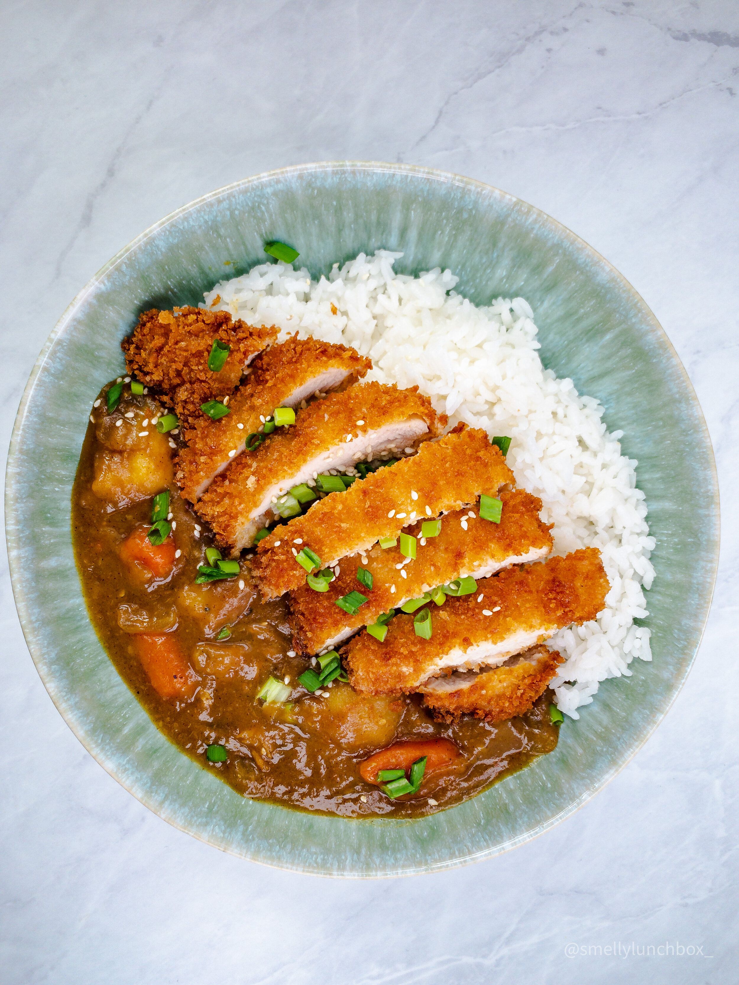 Baked chicken katsu curry with rice